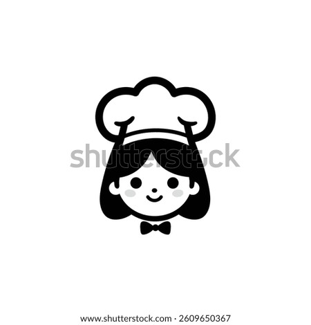 Cute Girl Chef Vector Image, Baker Girl Icon Symbol Vector Image, Kitchen Chef Girl Vector Image, Culinary Chef Girl Avatar Vector Image.