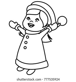 Cute girl christmas cartoon