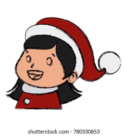 Cute girl christmas cartoon
