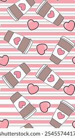 cute girl coffe design love