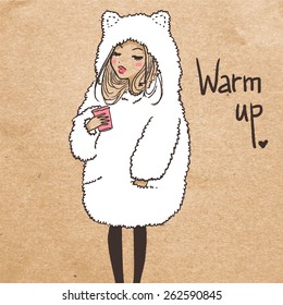 Cute girl with coffee