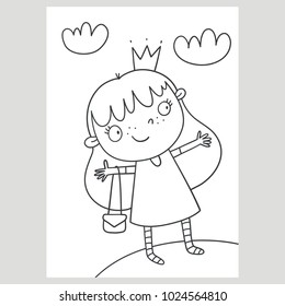 Cute girl Coloring page