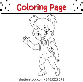 cute girl coloring page. cute coloring book for kids