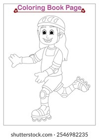 cute girl coloring page for kids