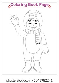 cute girl coloring page for kids