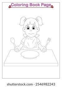 cute girl coloring page for kids