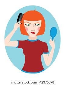 cute girl comb