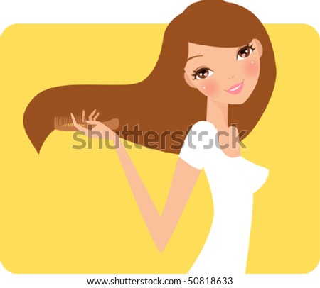 cute girl comb