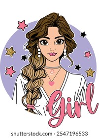 design de menina bonito moda do amor