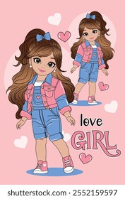 cute girl design love graphic tees fashion