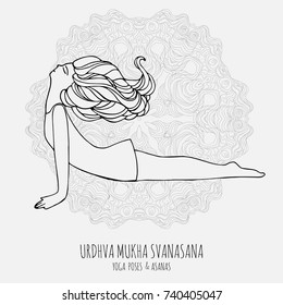 Cute girl doing yoga. 