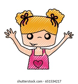 cute girl drawing character