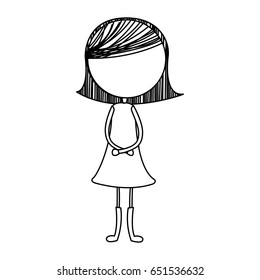 cute girl drawing character