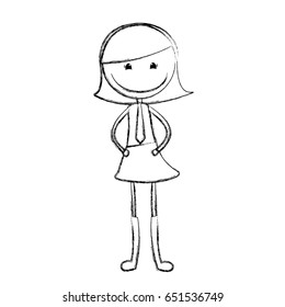 cute girl drawing character