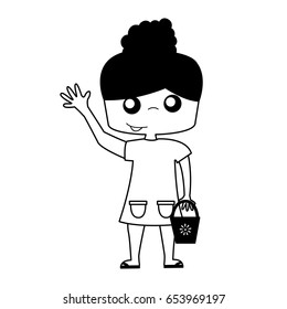 cute girl drawing character