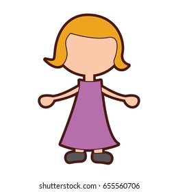 cute girl drawing character