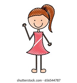 cute girl drawing character