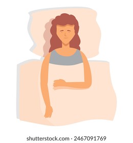 Cute girl dreaming icon cartoon vector. Serene sleep. Resting happy snore