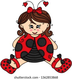 Cute girl dressed as a ladybug
