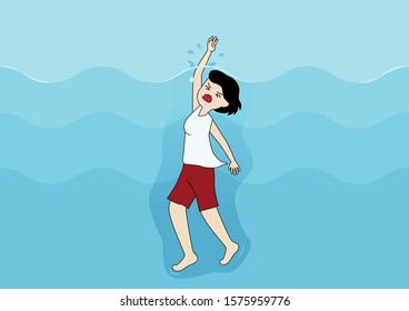 1,024 Cartoon Girl Drowning Images, Stock Photos & Vectors | Shutterstock