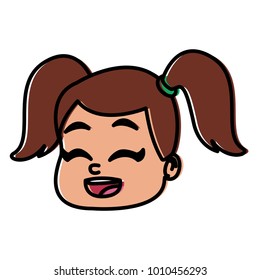 Cute girl face cartoon