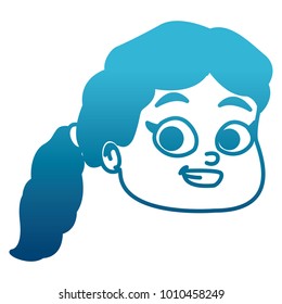 Cute girl face cartoon