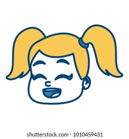 Cute girl face cartoon
