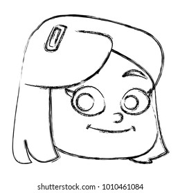 Cute girl face cartoon