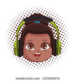 cute girl face cartoon