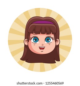 cute girl face cartoon