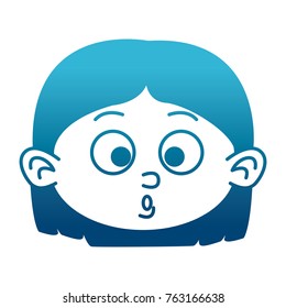 Cute girl face cartoon