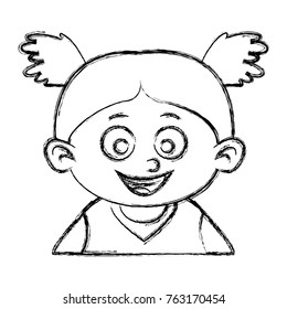 Cute girl face cartoon