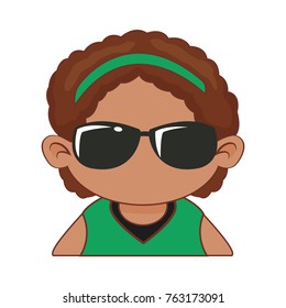 Cute girl face cartoon