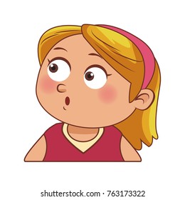 Cute girl face cartoon