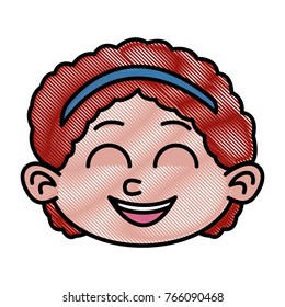 Cute girl face cartoon