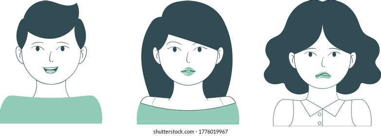 Cute girl face vector art