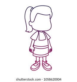 Cute girl faceless cartoon