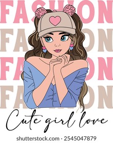 cute girl fashion design love