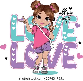 cute girl fashion love design