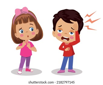 Cute girl feeling sorry for her friend with a headache