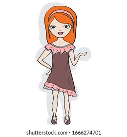 Cute Little Girl Stock Vector (Royalty Free) 254331352