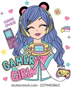 cute girl gamer design for girl