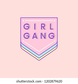 Cute Girl Gang badge vector