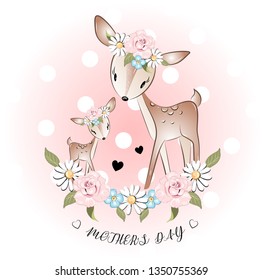 Cute Girl Gazelle Mother's Day Love