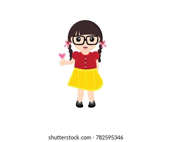 Funny Girl Superhero Costume Stands Hands Stock Vector (Royalty Free ...