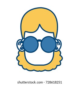 Cute girl with glasses cartoon