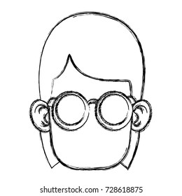 Cute girl with glasses cartoon