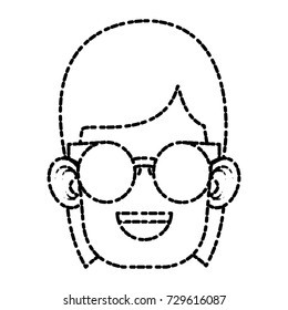 Cute girl with glasses cartoon