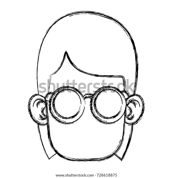 Cute Girl Glasses Cartoon Stock Vector Royalty Free 728618875