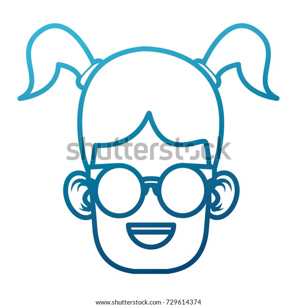 Cute Girl Glasses Cartoon Stock Vector Royalty Free 729614374 Shutterstock 